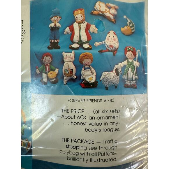 Vintage Carousel Puffets IV Nursery Rhyme Ornaments Kit Fabric Crafts - Picture 2 of 3